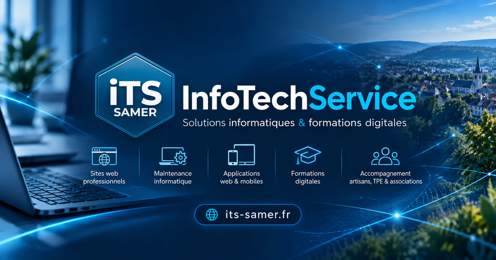 Présentation des services iTS Samer : sites web, maintenance informatique, applications mobiles, formations digitales et accompagnement sur la Côte d'Opale