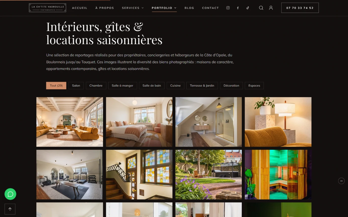 Portfolio immobilier filtrable